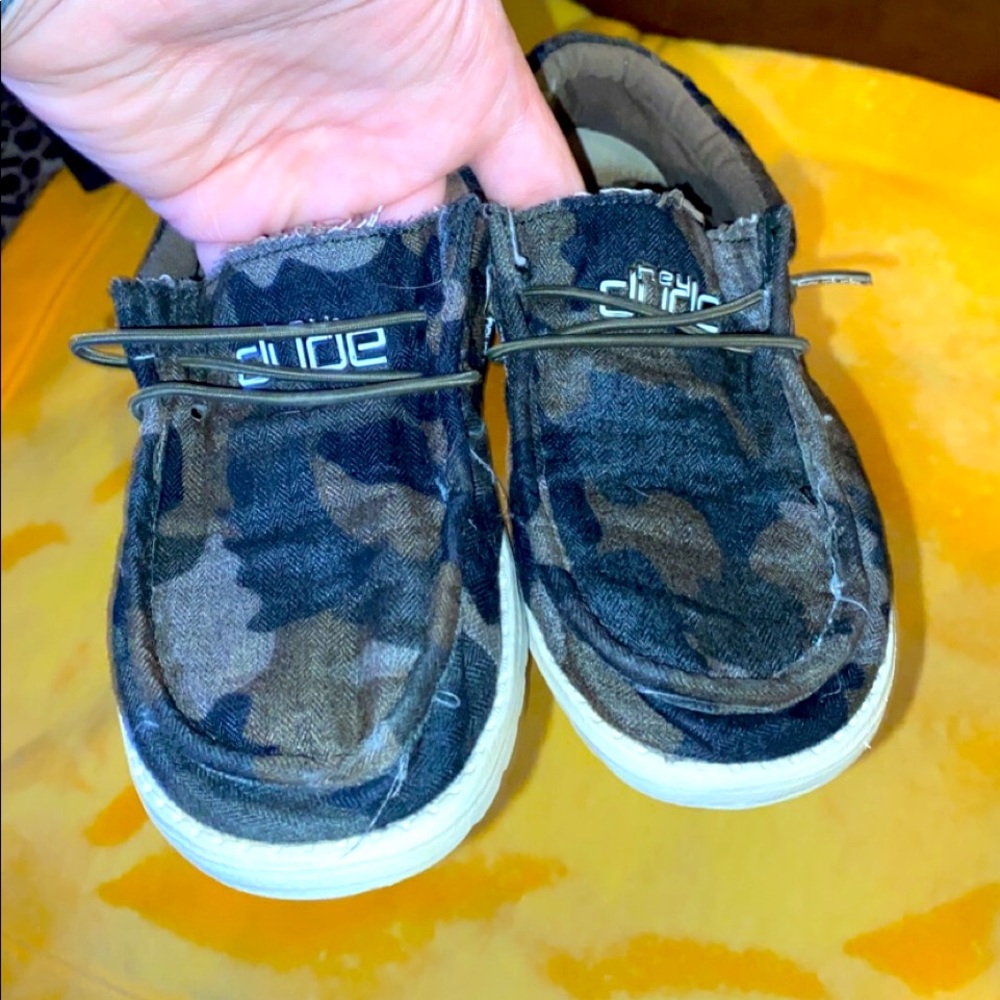 Camo Hey Dudes Size 12k boys